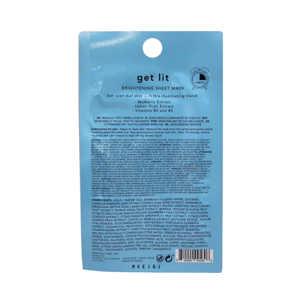 Holler & Glow Get Lit Brightening Printed Sheet Mask 17ml - Image 3