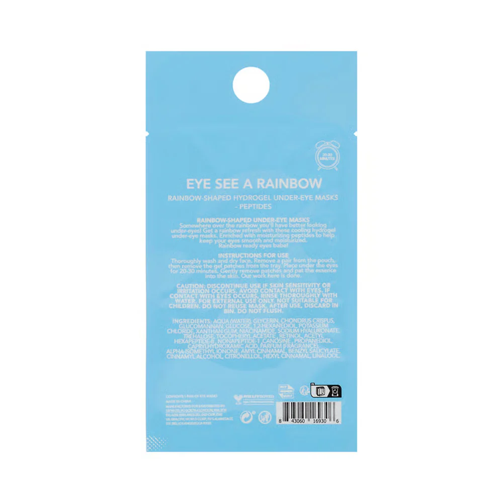 Holler & Glow Hydrogel Under Eye Masks Moisturizing Peptides Eye See A Rainbow 5g - Image 2