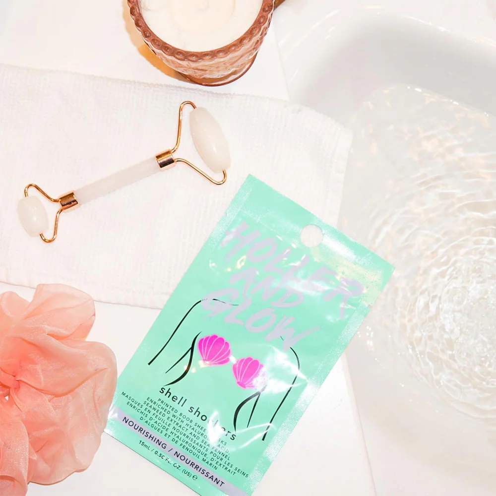 Holler & Glow Printed Boob Sheet Masks Shell Shockers 15ml - Image 3
