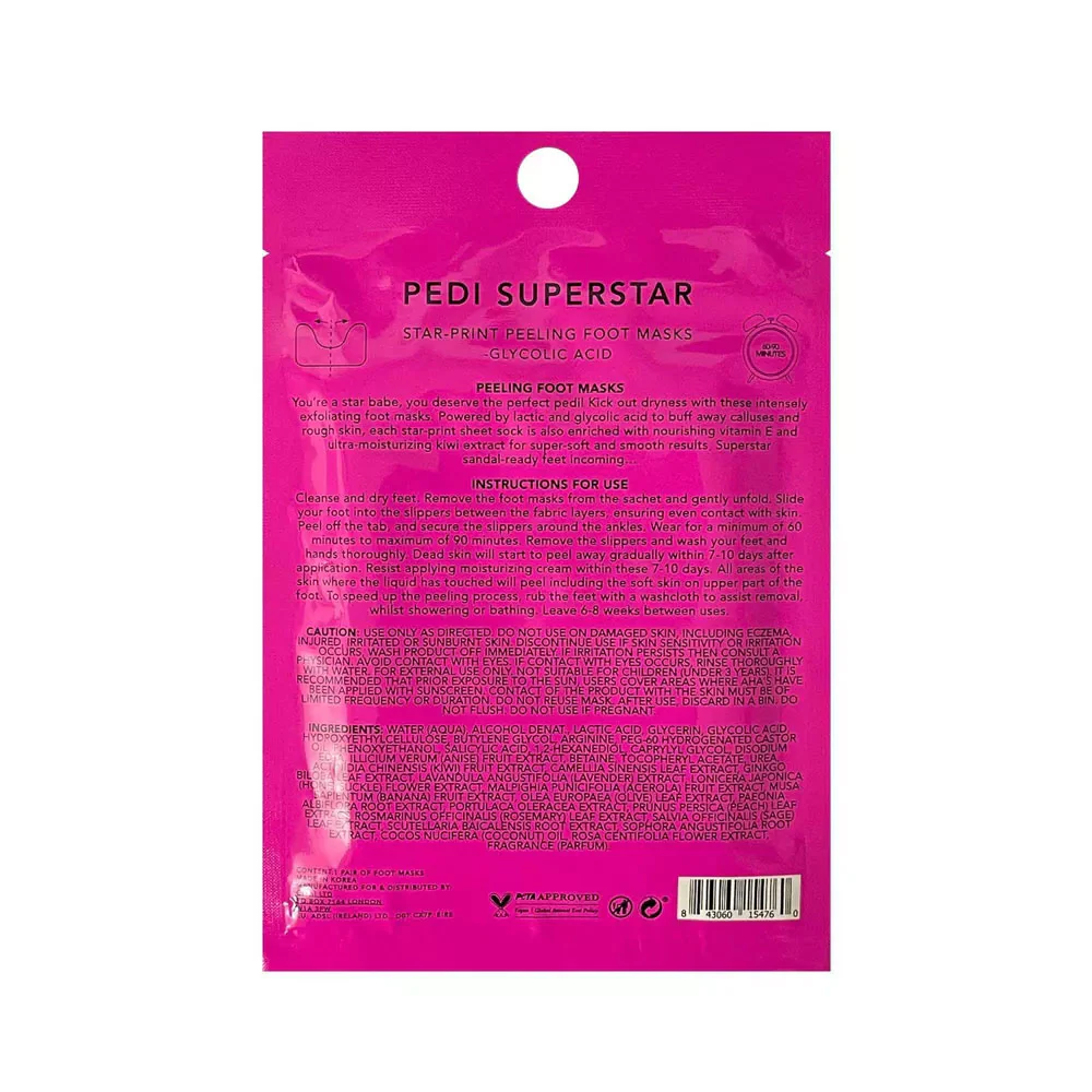 Holler & Glow Printed Foot Masks Pedi Superstar 40ml - Image 4