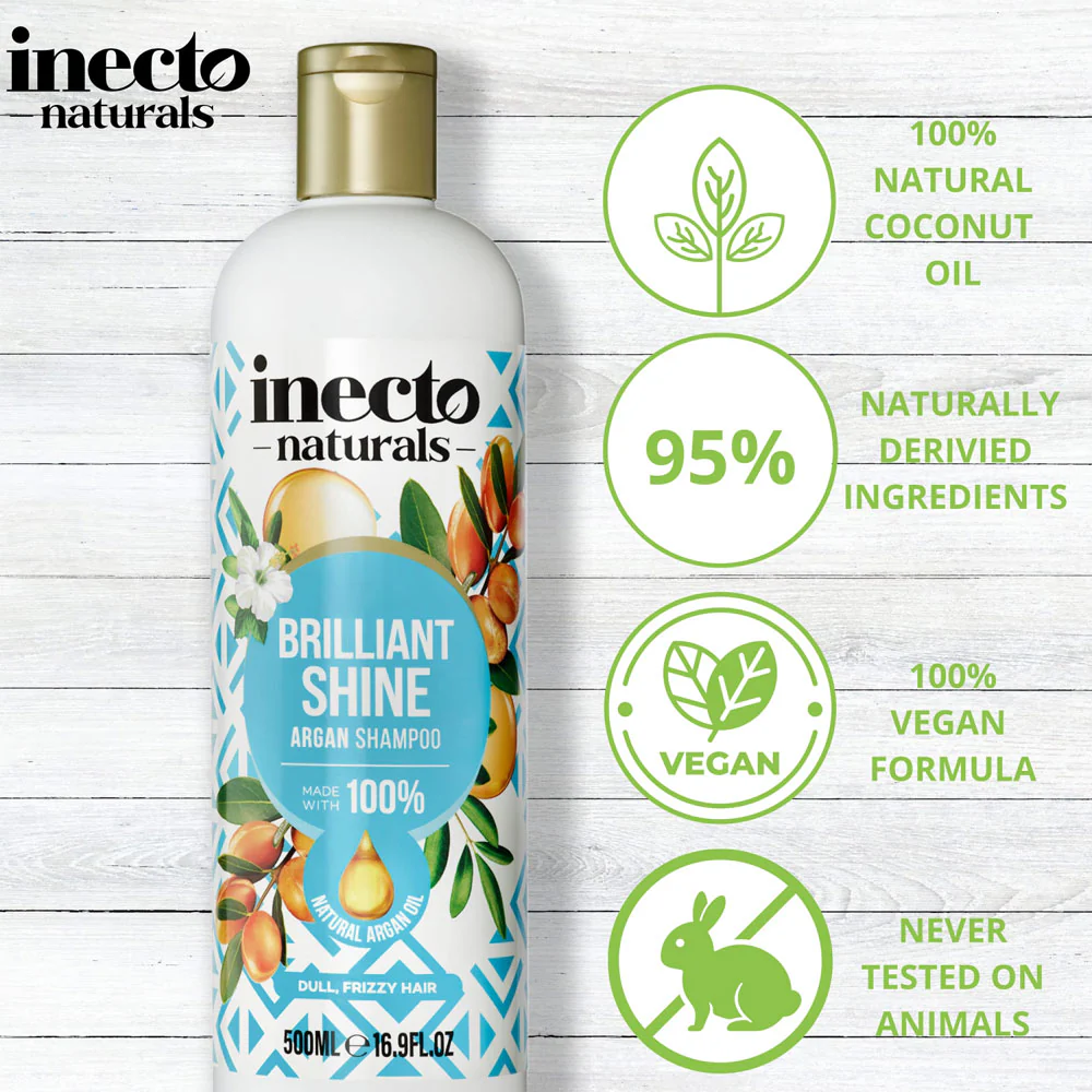 Inecto Naturals Argan Shampoo Brilliant Shine 500ml - Image 3