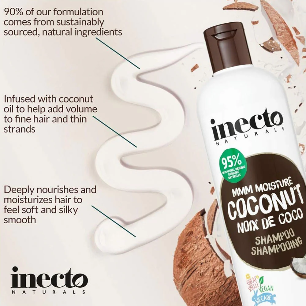 Inecto Shampoo Mmm Moisture Coconut Vegan 500ml - Image 3