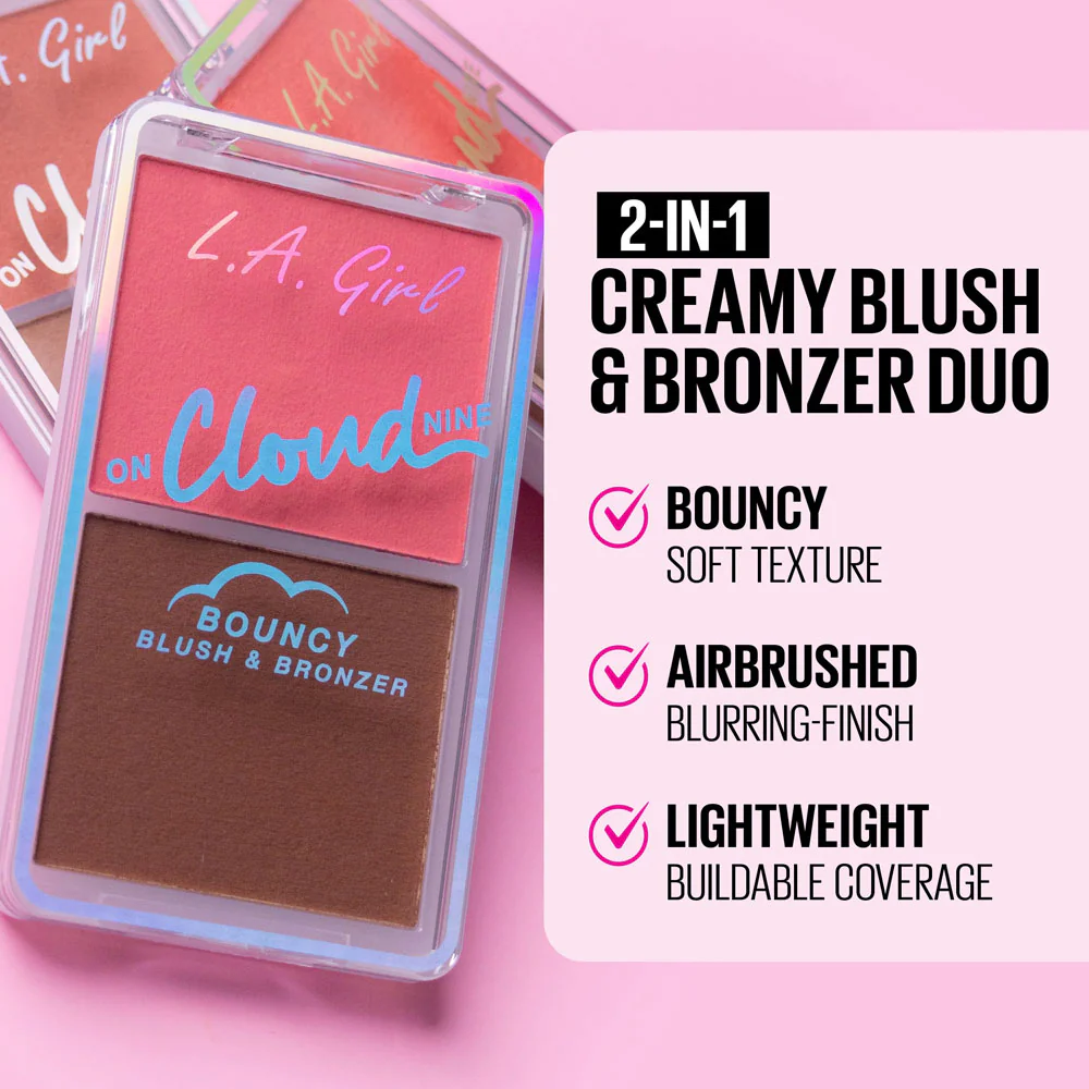 LA Girl On Cloud Nine Bouncy Blush & Bronzer Coral Bliss 6g - Image 3