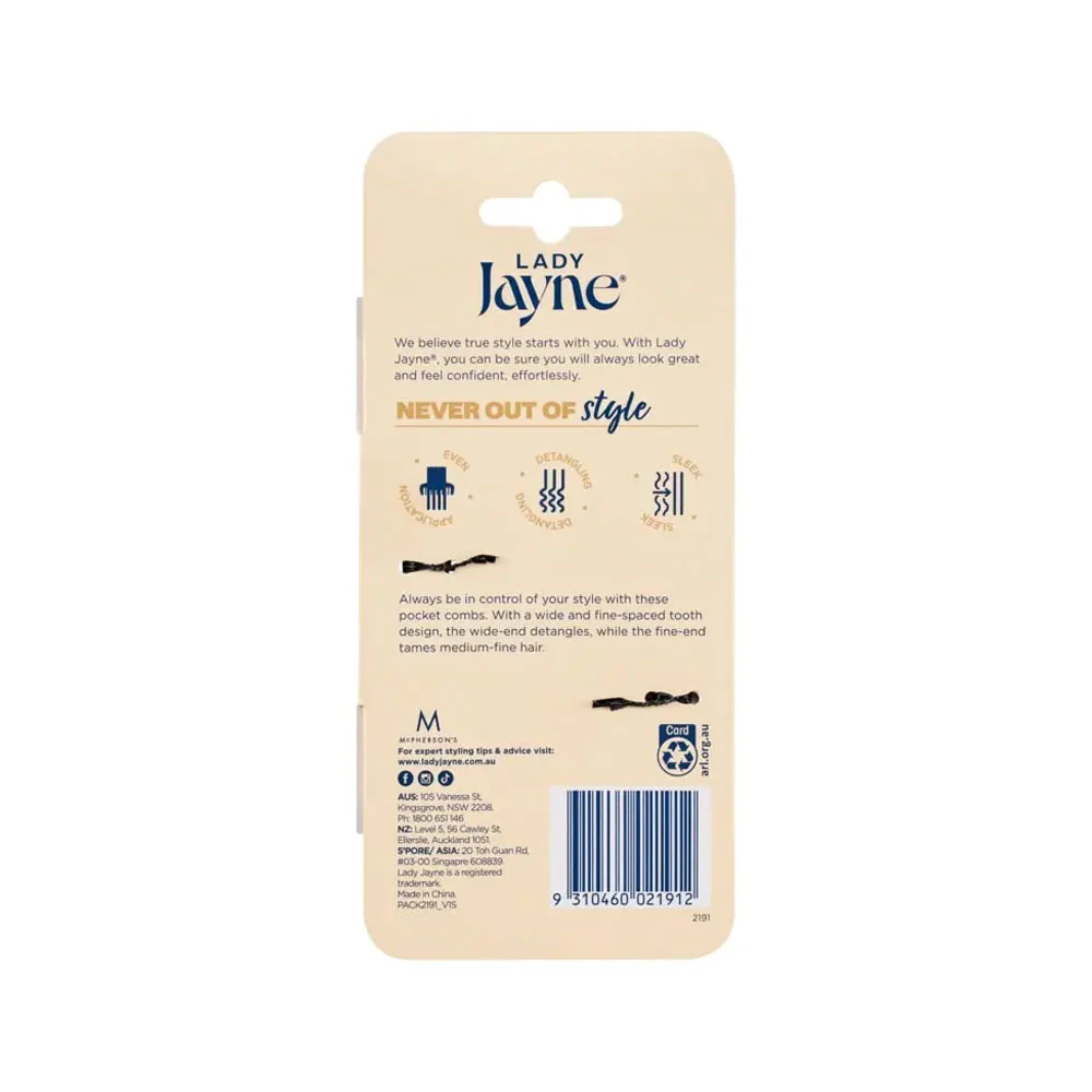 Lady Jayne Pocket Combs Never Out Of Style 2pk - Image 3
