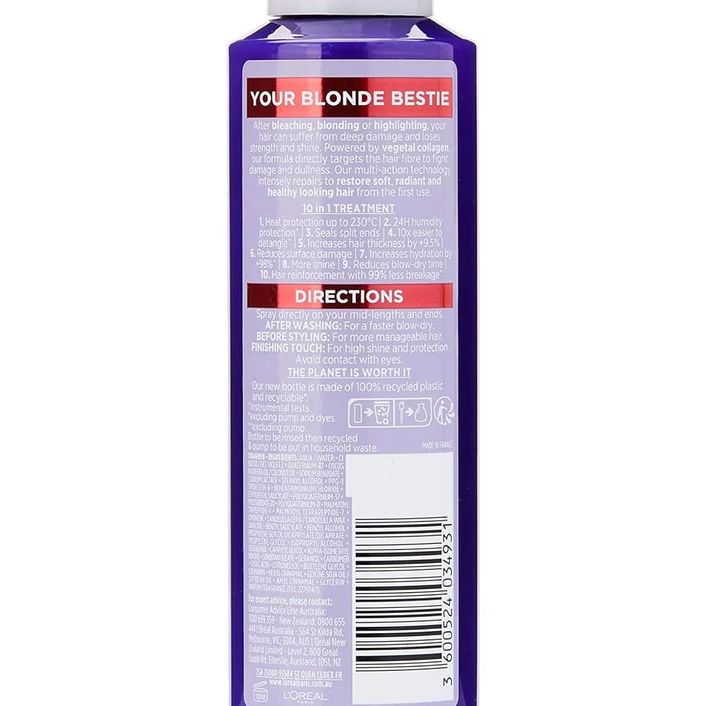 L'Oreal Elvive Colour Protect Leave In Spray All For Blonde 150ml - Image 2