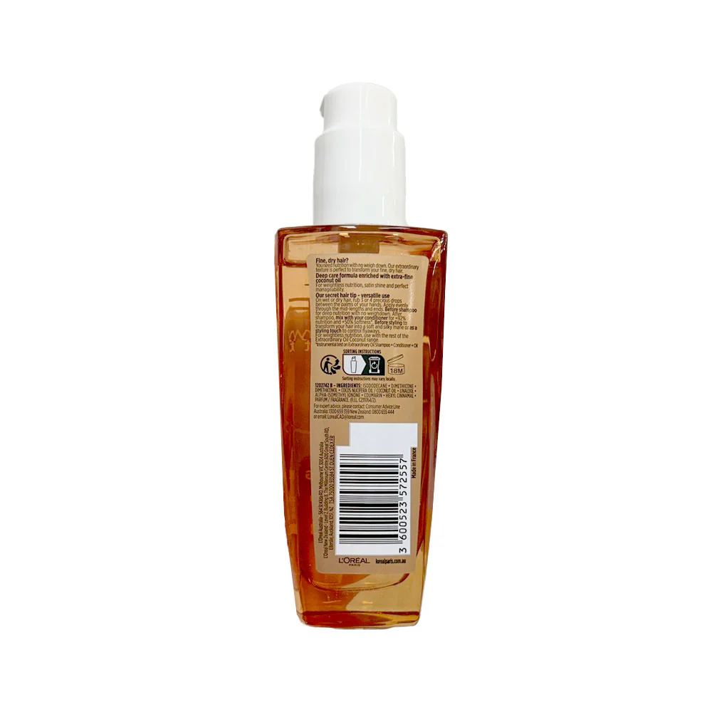 L'Oreal Elvive Extraordinary Oil Coconut Nourishing Oil 100ml - Image 2