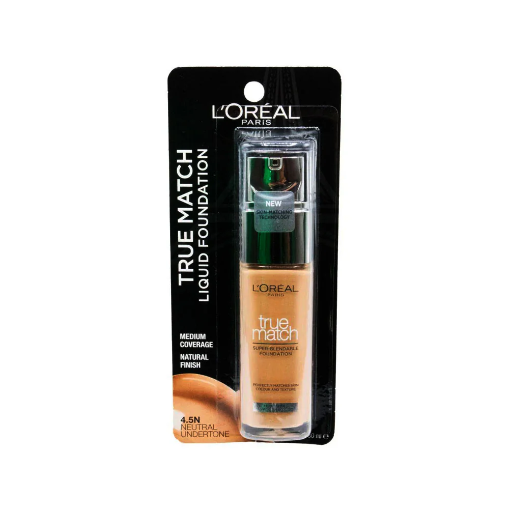 L'Oreal True Match Foundation Medium Coverage 4.5N Neutral Undertone 30ml - Image 5