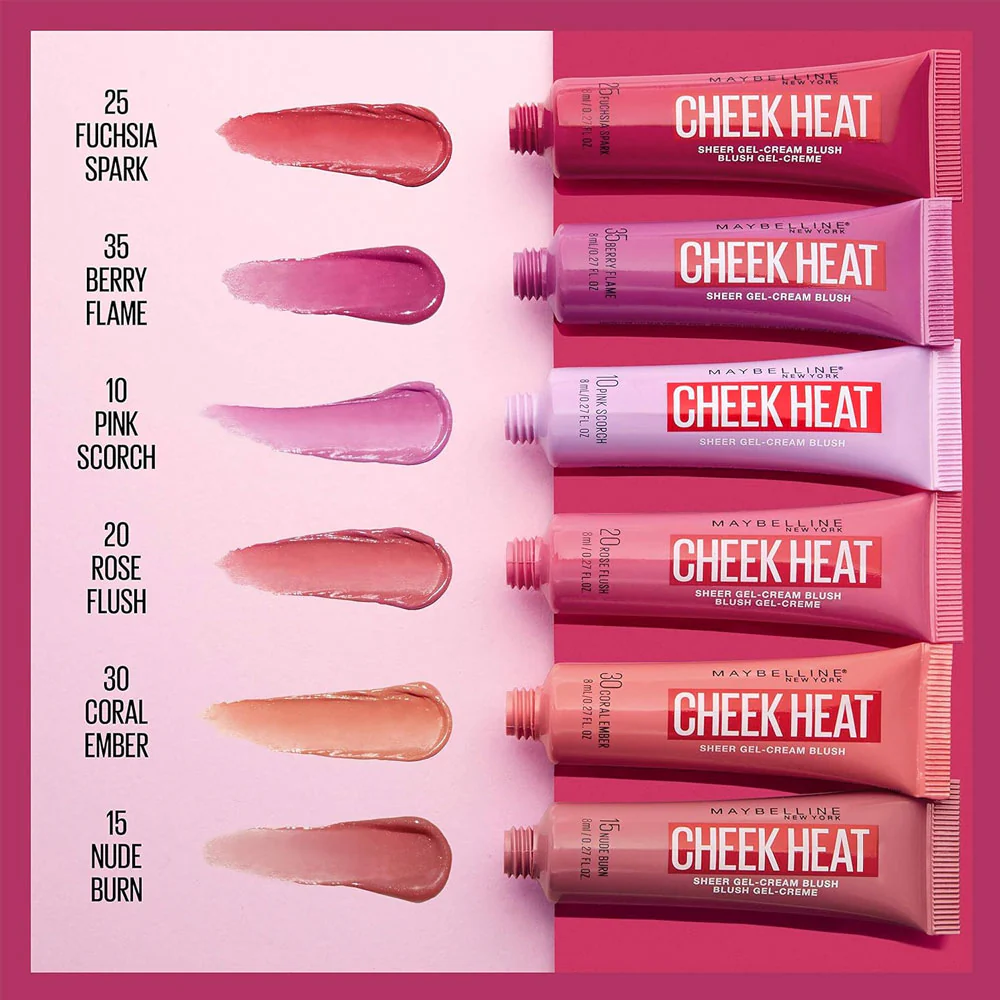 Maybelline Cheek Heat Cream Blush 25 Fuchsia Spark 8ml - Image 3