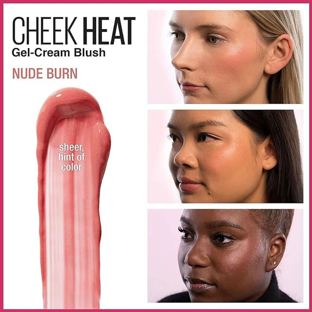 Maybelline Cheek Heat Sheer Gel Cream Blush 15 Nude Burn 8ml - Image 4