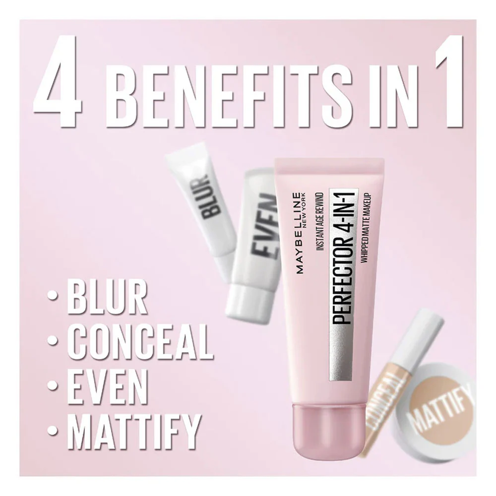 Maybelline Perfector 4-In-1 Whipped Matte Makeup 02 Light Medium 30ml - Image 4