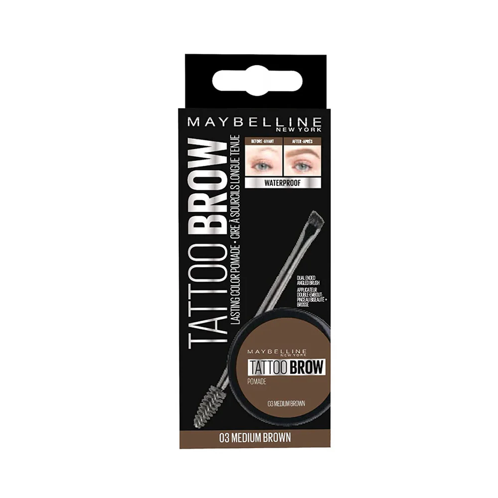 Maybelline Tattoo Brow Waterproof Pomade 03 Medium Brown - Image 4