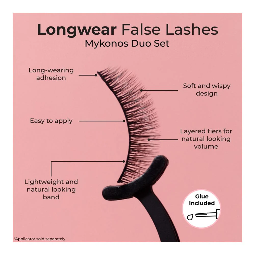 MCoBeauty Longwear False Lashes Natural Mykonos Duo Value Set - Image 4
