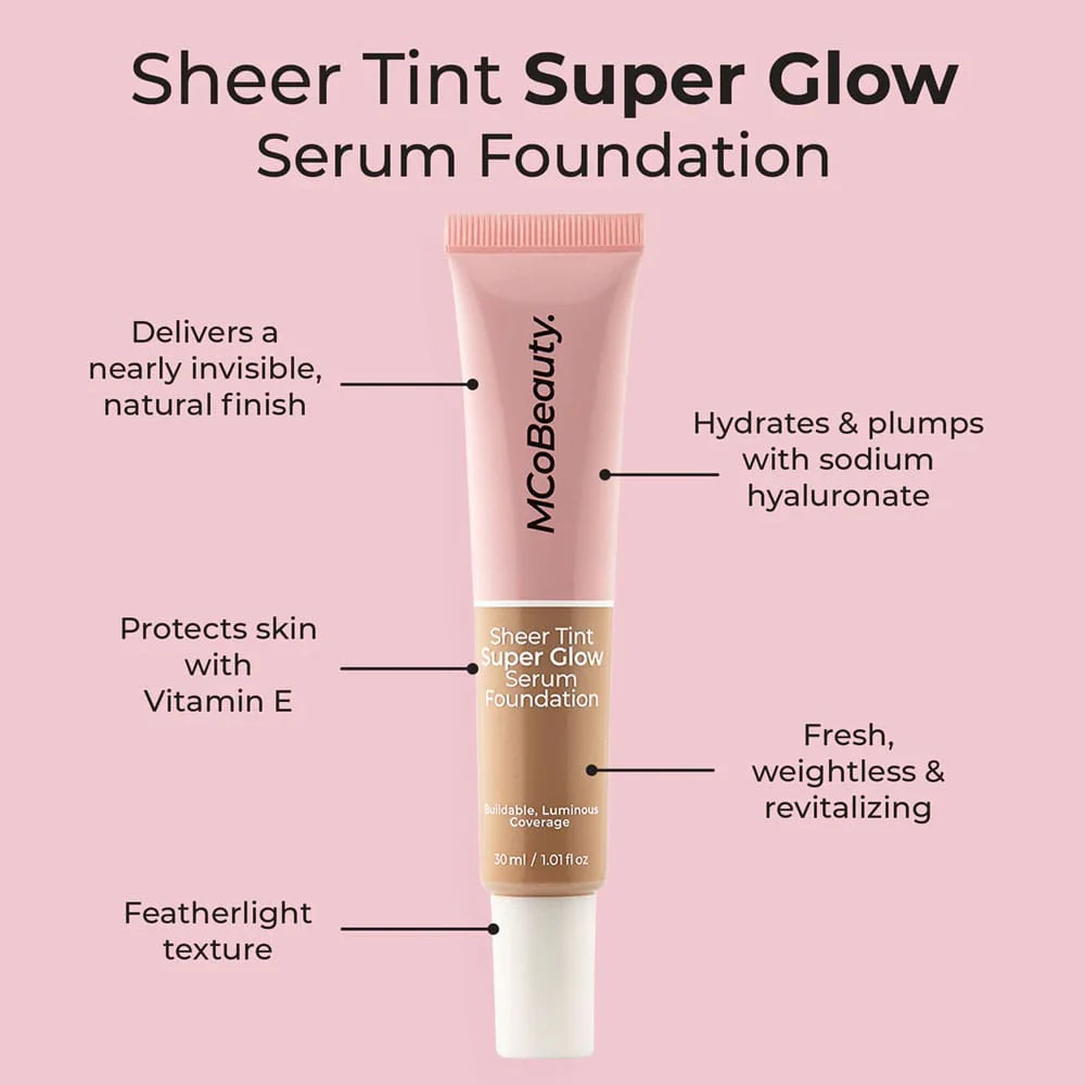 MCoBeauty Sheer Tint Super Glow Serum Foundation 4-5 Medium 30ml - Image 2