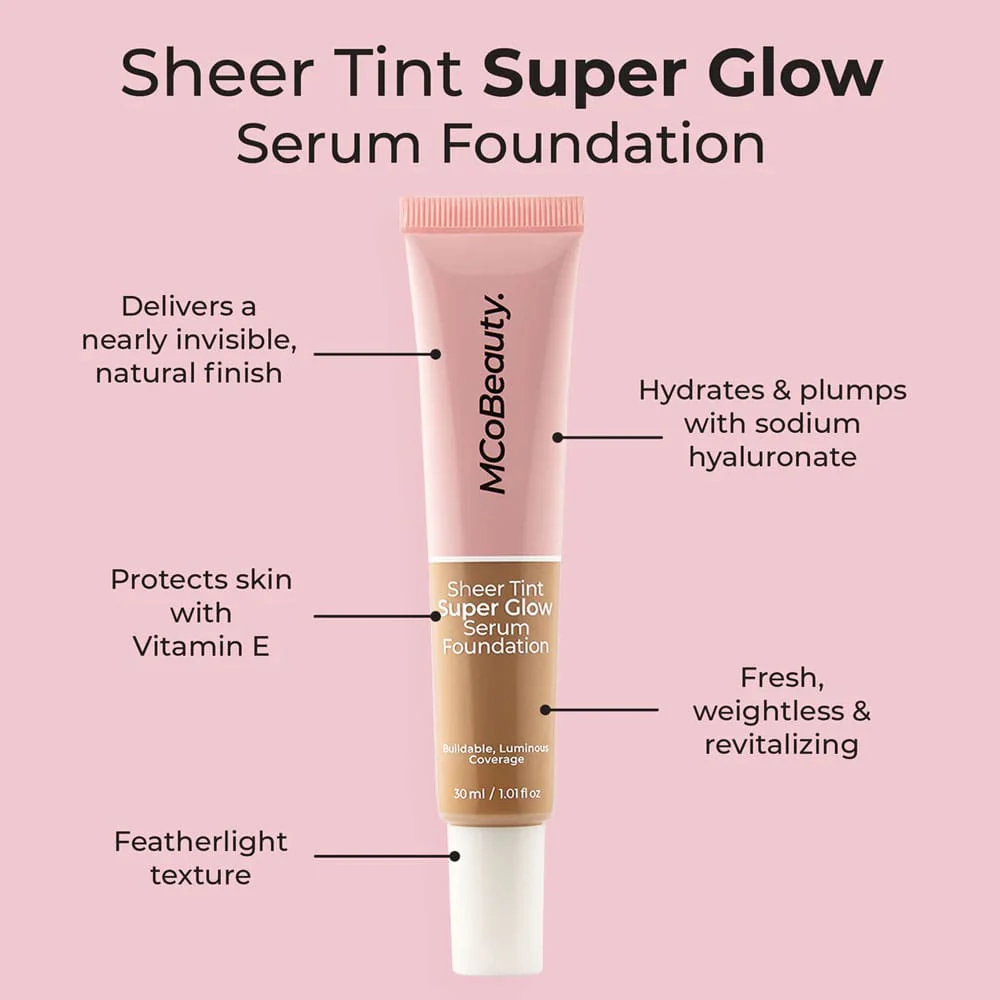MCoBeauty Sheer Tint Super Glow Serum Foundation 5-6 Natural Medium 30ml - Image 2