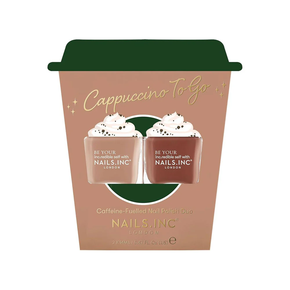 Nails Inc Duo Capuccino To Go Caffeine Fuelled Nail Polish Duo 2x14ml - Image 4