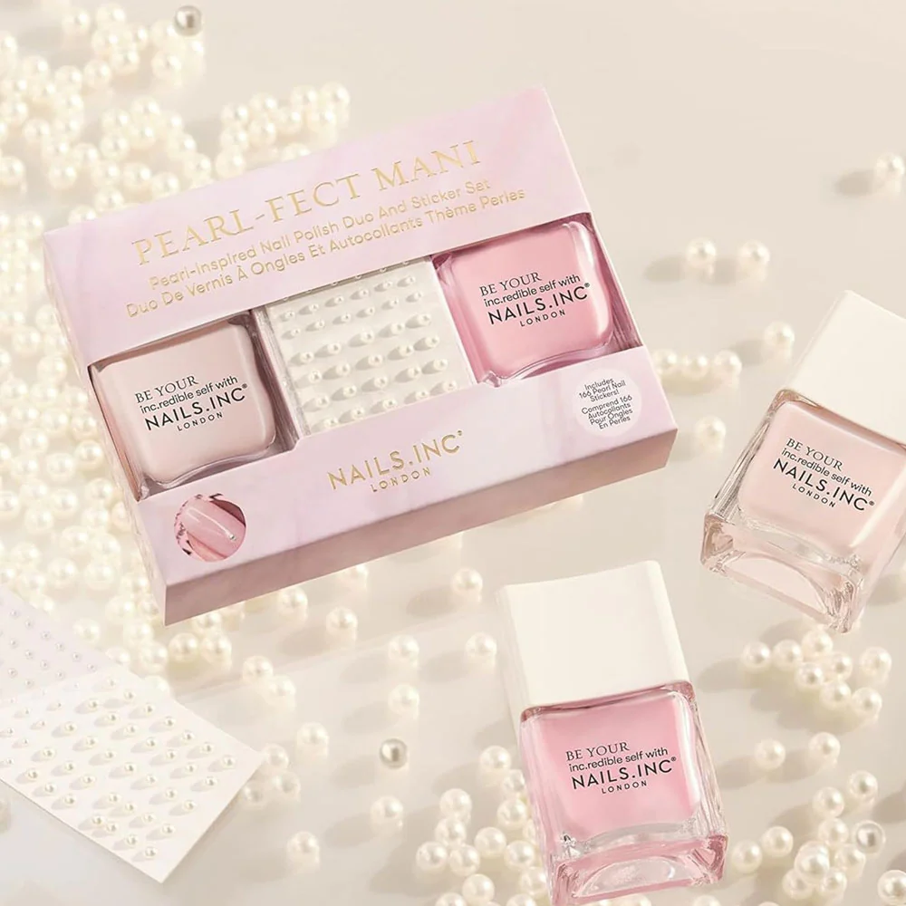 Nails Inc Duo Pearl-fect Mani Nail Polish Duo & Sticker Set 2x14ml - Image 3