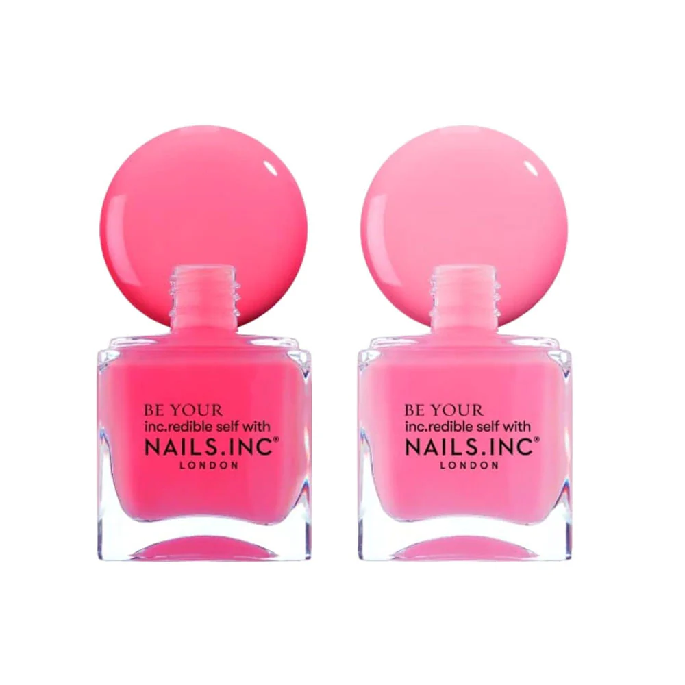 Nails Inc Duo We Wear Pink Bubblegum Scented Nail Polish Duo 2x14ml - Image 2