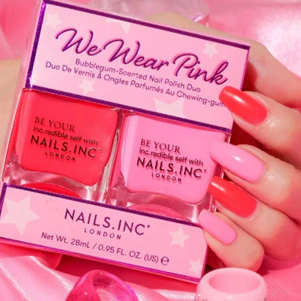 Nails Inc Duo We Wear Pink Bubblegum Scented Nail Polish Duo 2x14ml - Image 3