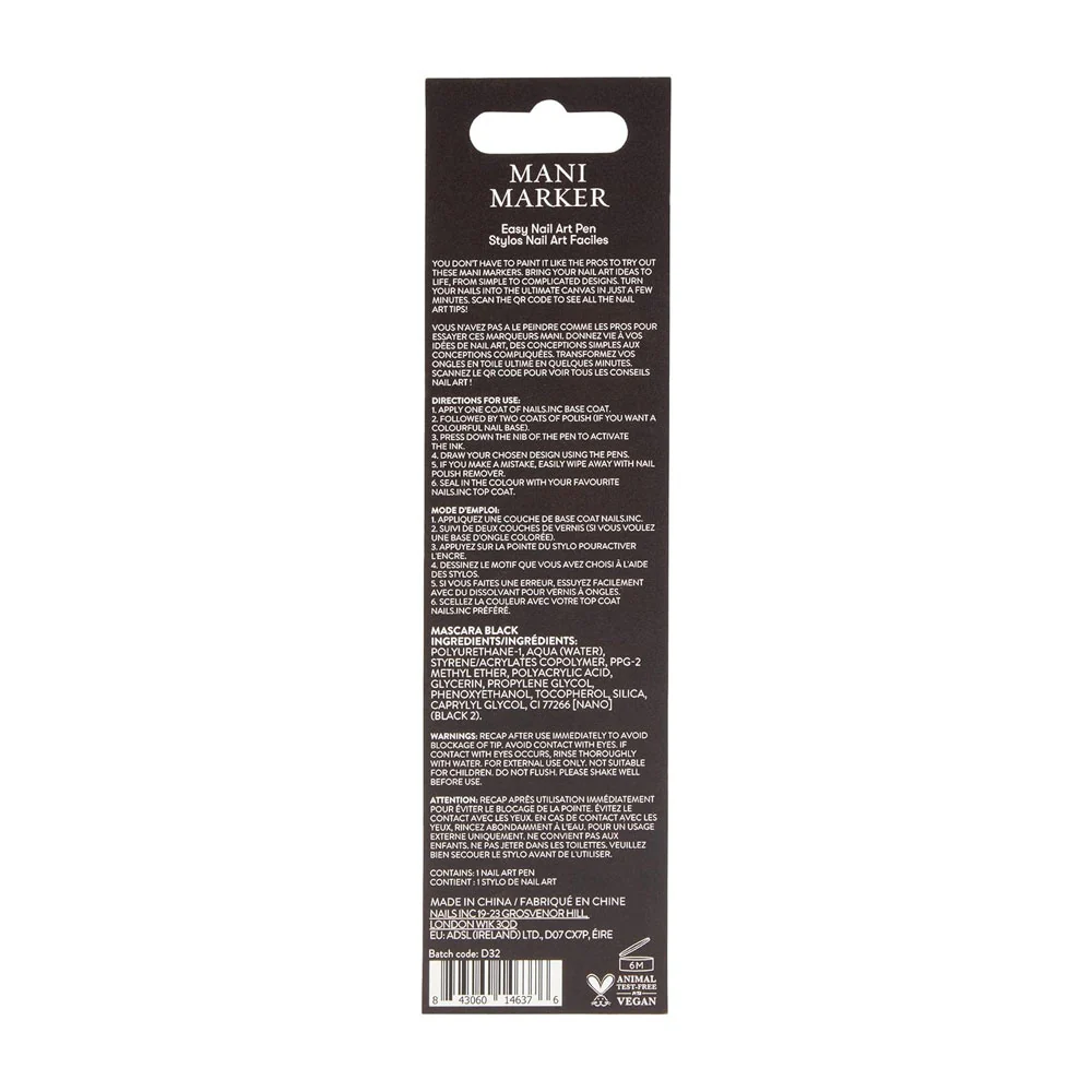Nails Inc Mani Marker Black 3ml - Image 2