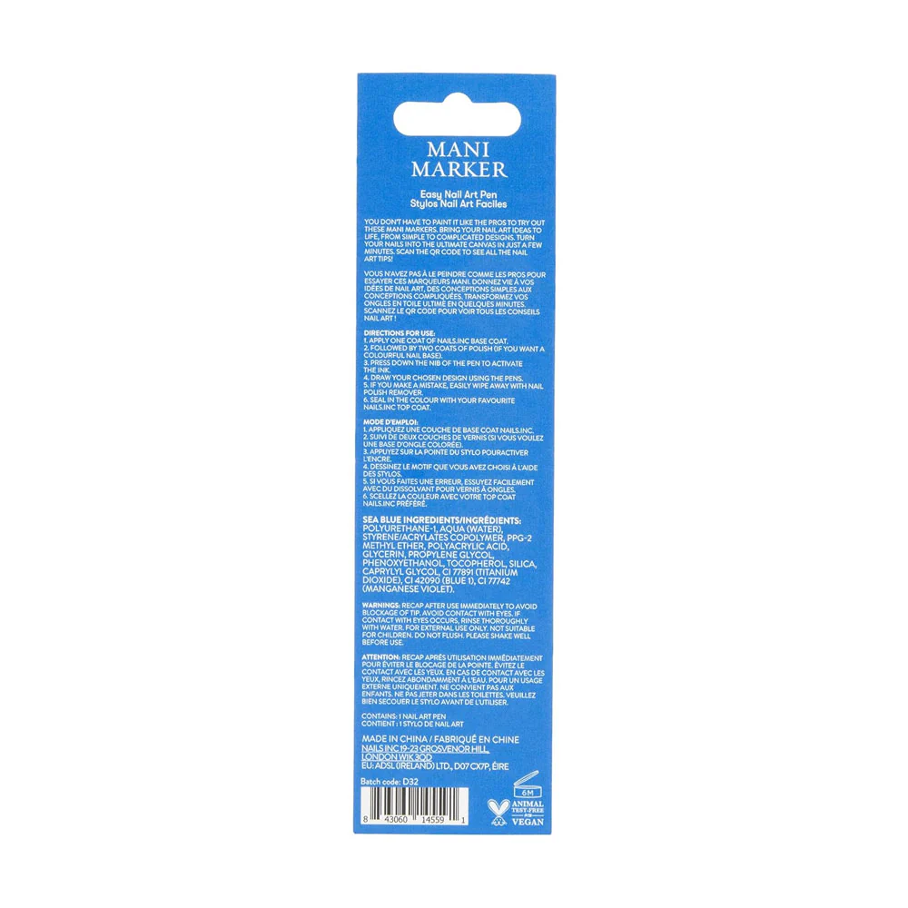 Nails Inc Mani Marker Sea Blue 3ml - Image 3