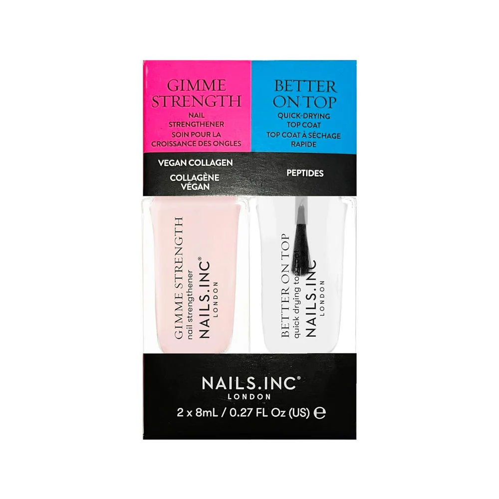 Nails Inc Mini Duo Gimme Strength Nail Strengthener Better On Top Top Coat 2x8ml - Image 4