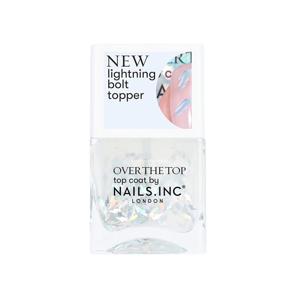 Nails Inc Over The Top Striking In Shoreditch Lightning Bolt Topper Top Coat Nail Polish 14ml