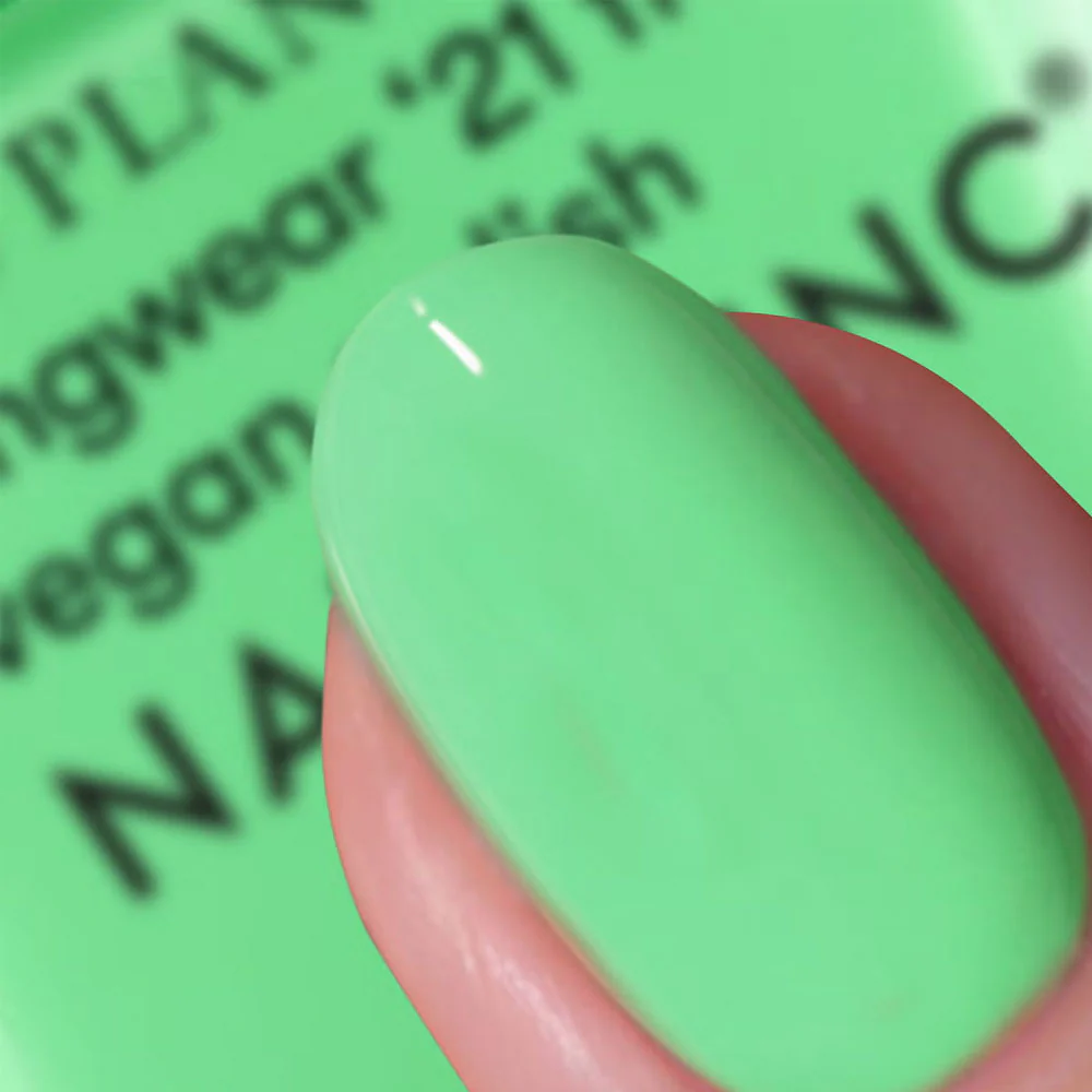 Nails Inc Plant Power Vegan Nail Polish Easy Being Green 14ml - Image 3
