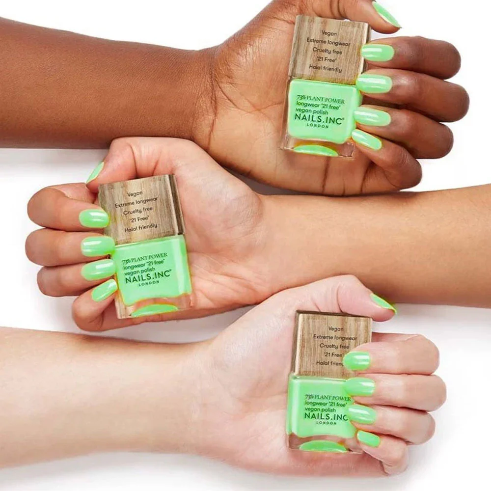 Nails Inc Plant Power Vegan Nail Polish Easy Being Green 14ml - Image 4