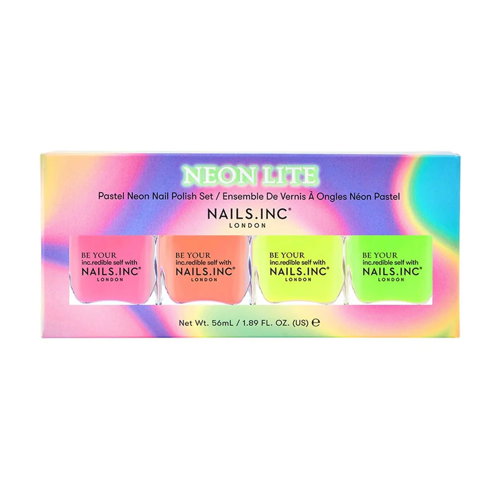 Nails Inc Quad Neon Lite Pastel Neon Nail Polish Set 4x14ml - Image 2