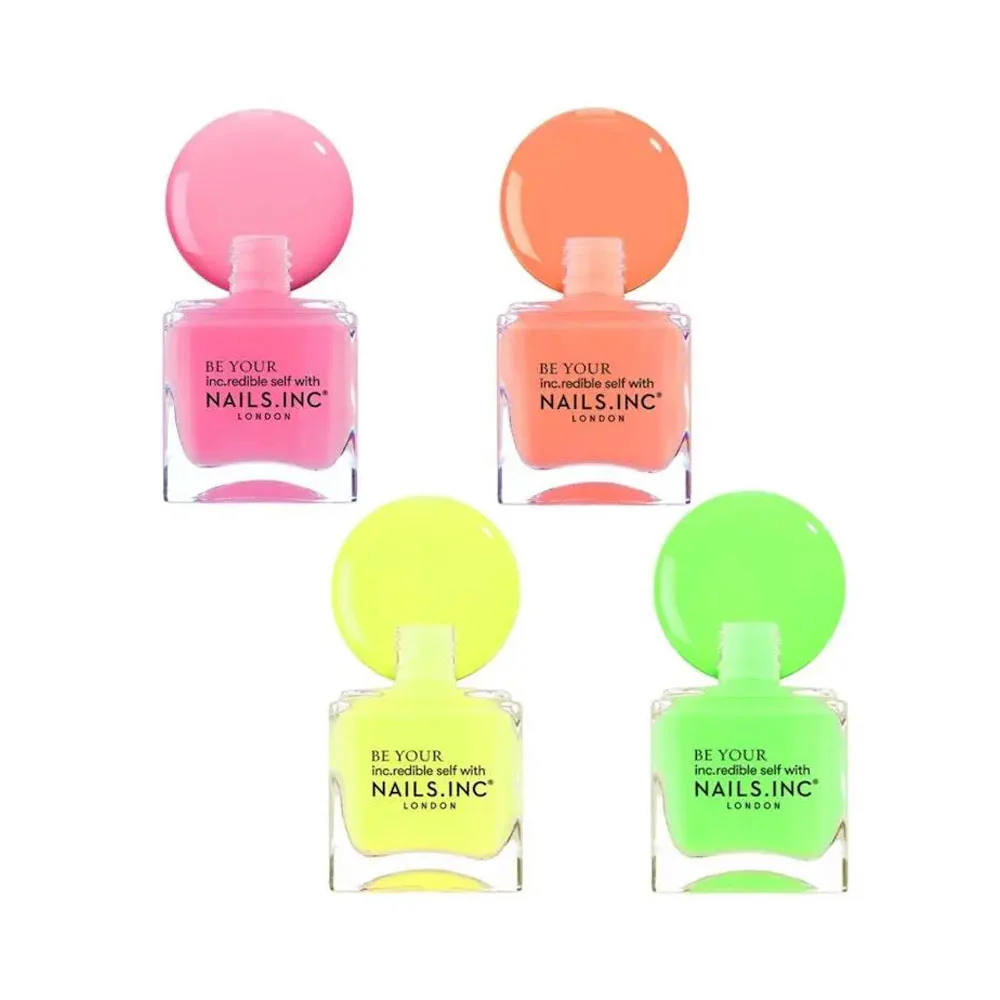Nails Inc Quad Neon Lite Pastel Neon Nail Polish Set 4x14ml - Image 3