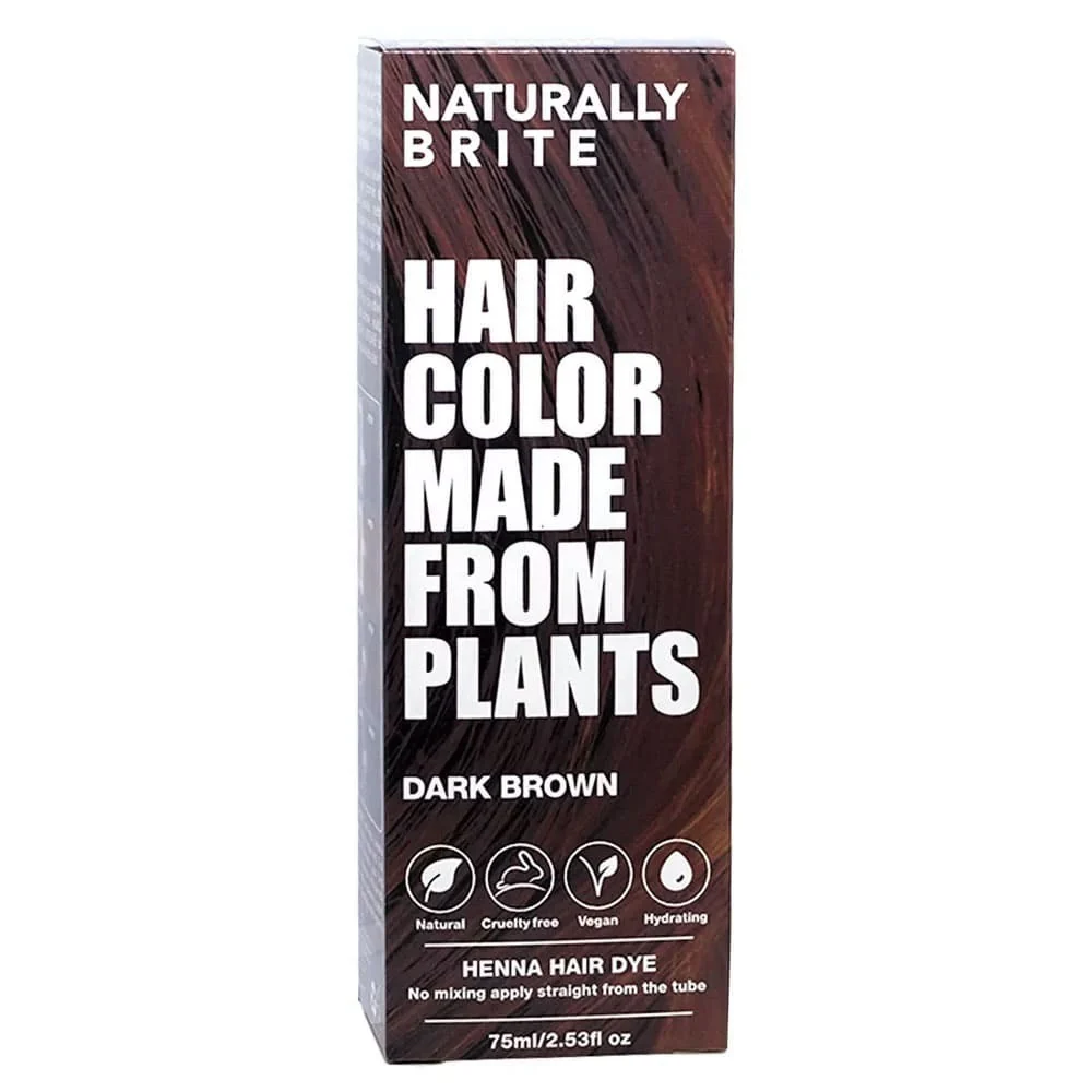 Naturally Brite Henna Hair Dye Dark Brown 75ml - Image 3