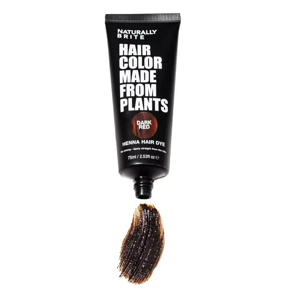 Naturally Brite Henna Hair Dye Dark Red 75ml - Image 3