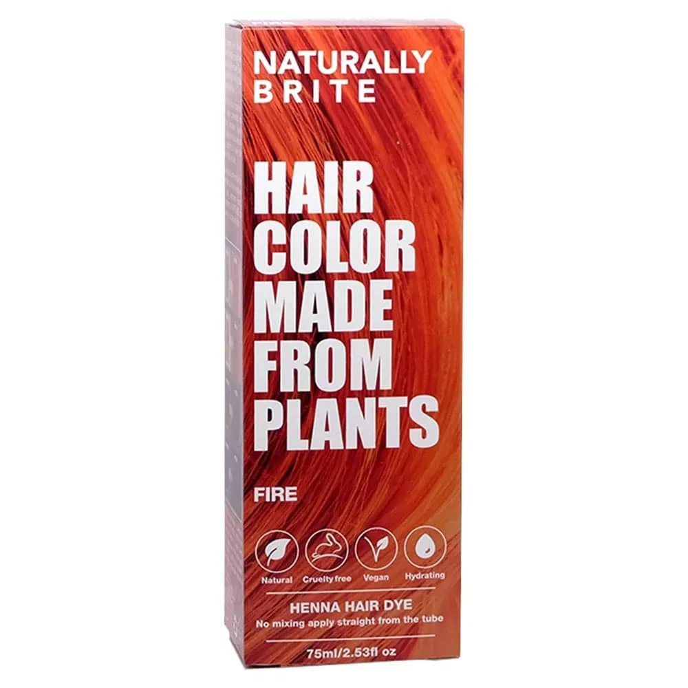 Naturally Brite Henna Hair Dye Fire 75ml - Image 3