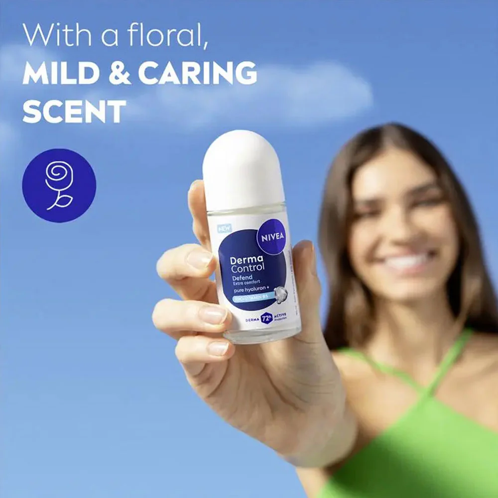 Nivea Antiperspirant Roll On Derma Control 72H Pro Vitamin B5 50ml - Image 2
