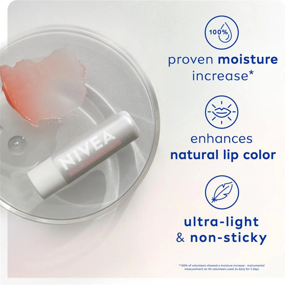 Nivea Lip Moisture Plus Hyaluron Sheer Rose 5.2g - Image 2