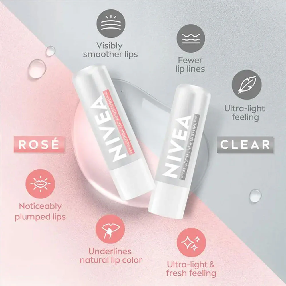 Nivea Lip Moisture Plus Hyaluron Sheer Rose 5.2g - Image 3