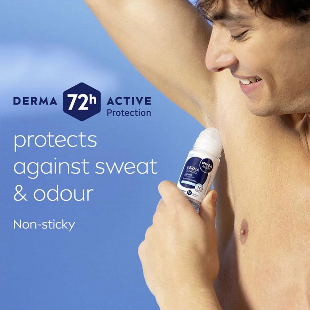 Nivea Men Antiperspirant Roll On Derma Control 72H Pro Vitamin B5 50ml - Image 2