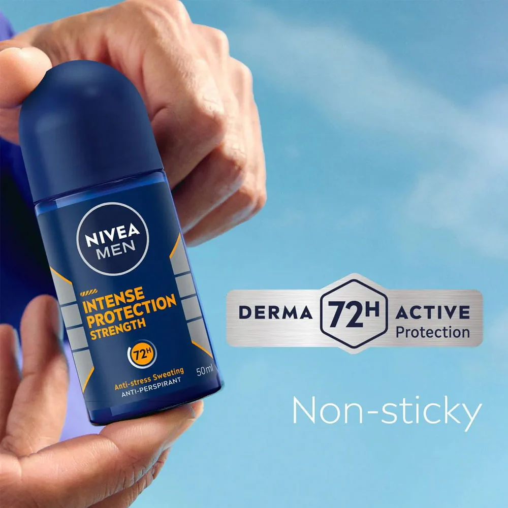 Nivea Men Antiperspirant Roll On Intense Protection Strength 72H Anti Stress Sweating 50ml - Image 3