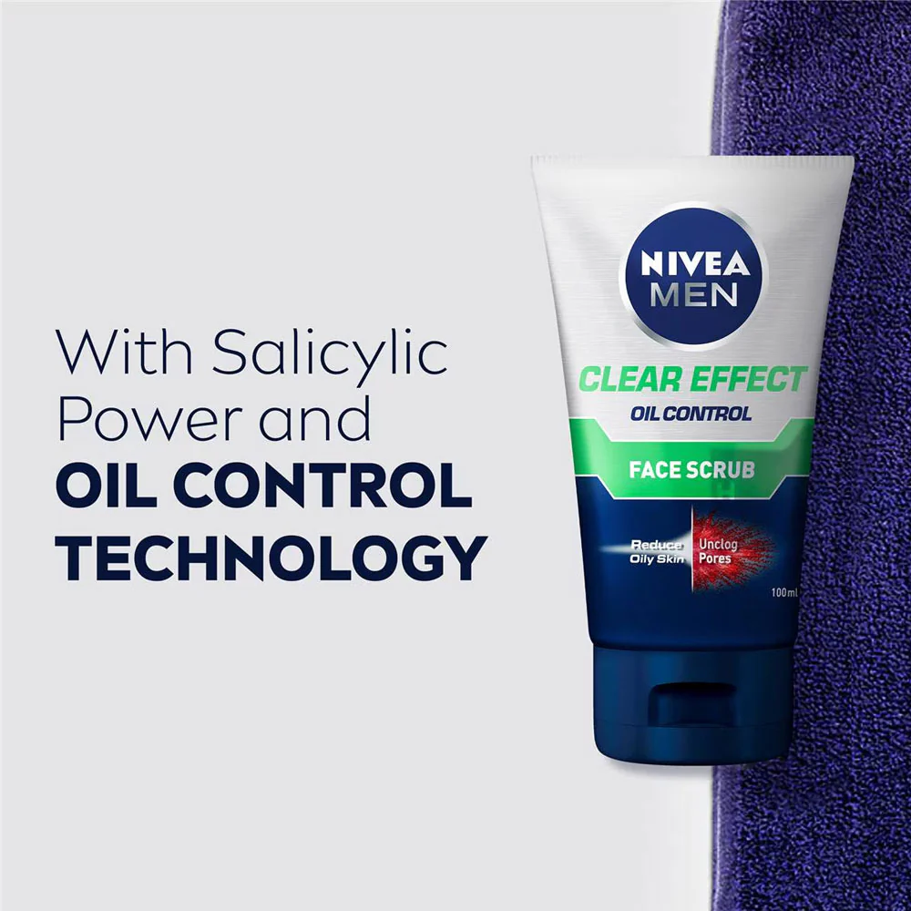 Nivea Men Face Scrub Clear Effect Oil Control 100ml - Image 3