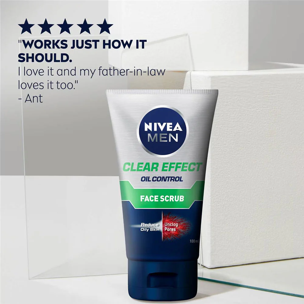 Nivea Men Face Scrub Clear Effect Oil Control 100ml - Image 4