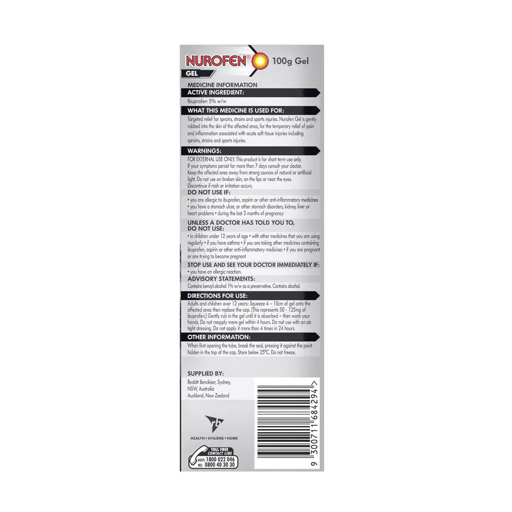 Nurofen Targeted Temporary Relief Pain & Inflammation Relief Gel 50g - Short dated clearance - Image 2