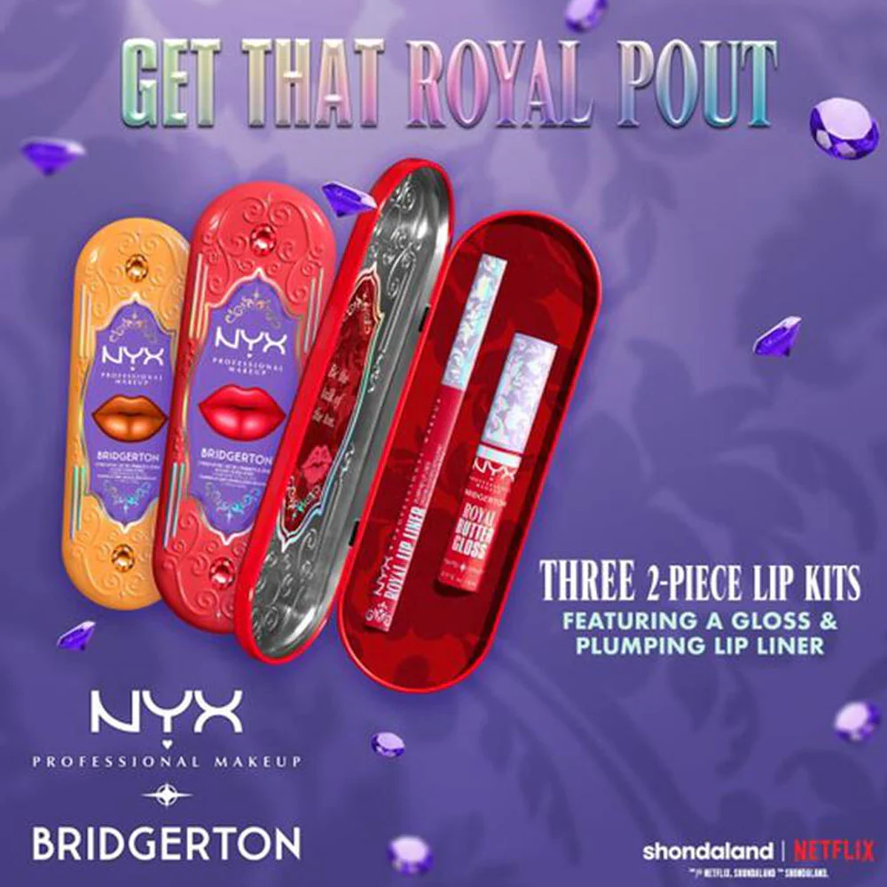 NYX Bridgerton 2pc Lip Kit 01 Peony Passion Cupid's Secret - Image 2