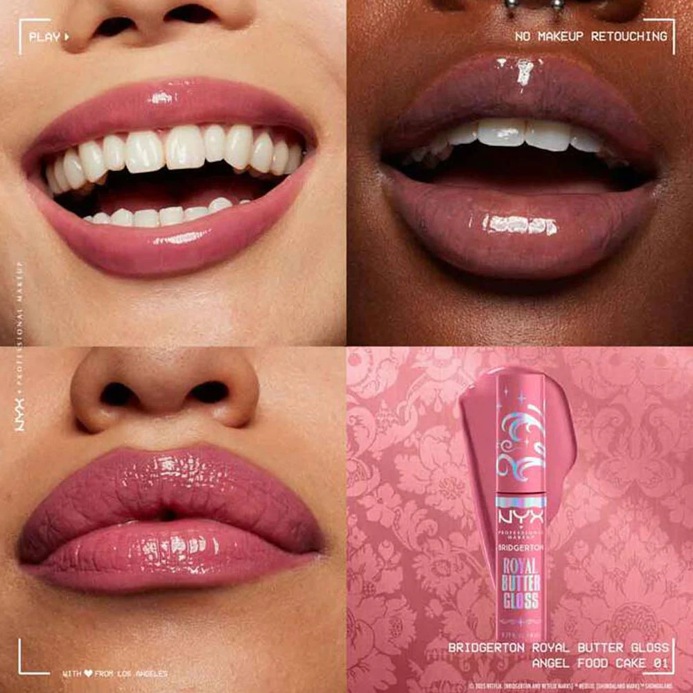 NYX Bridgerton Royal Butter Gloss Lip Gloss 01 Angel Food Cake - Image 4