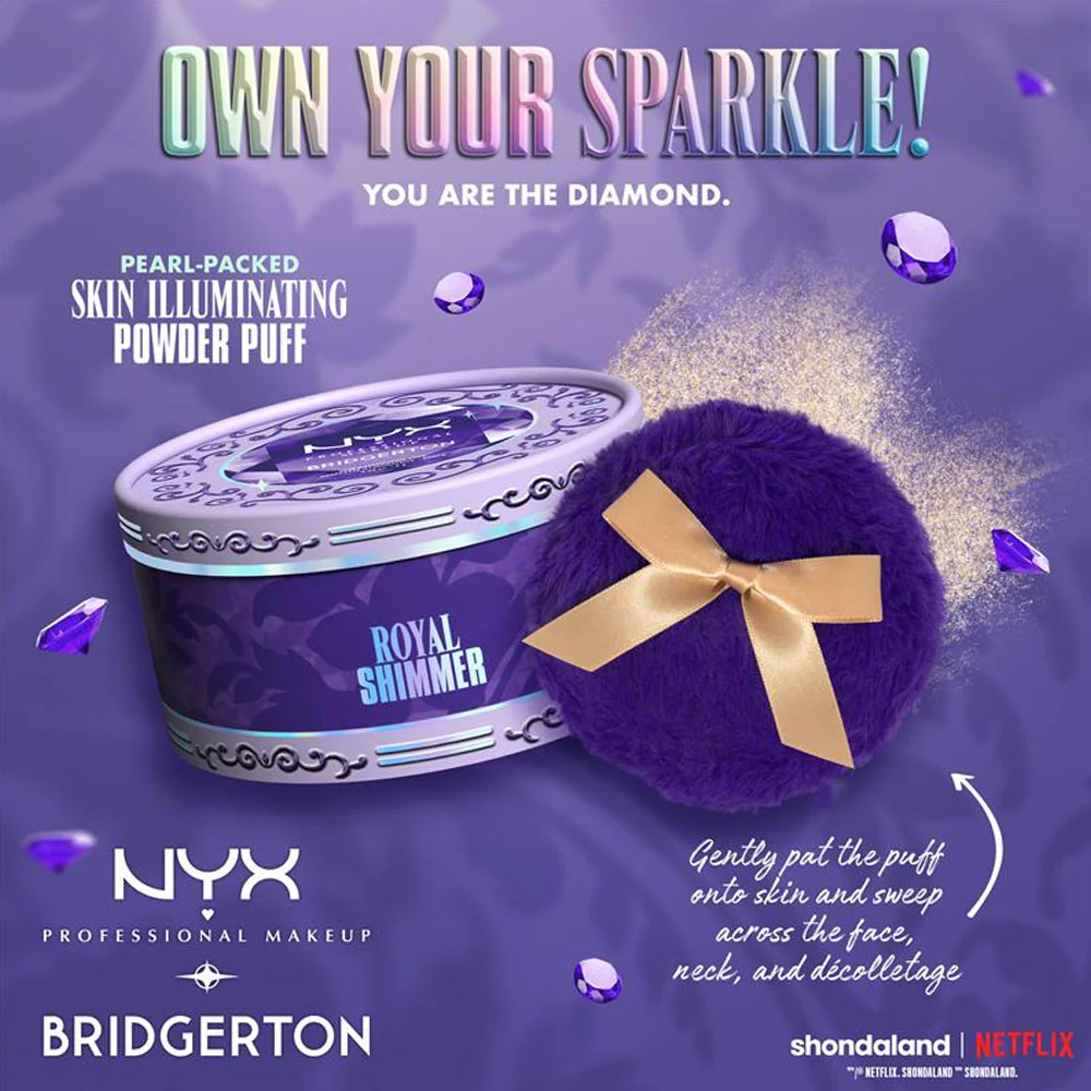 NYX Bridgerton Skin Illuminating Puff Royal Shimmer 01 Gilded In Gold 8g - Image 2