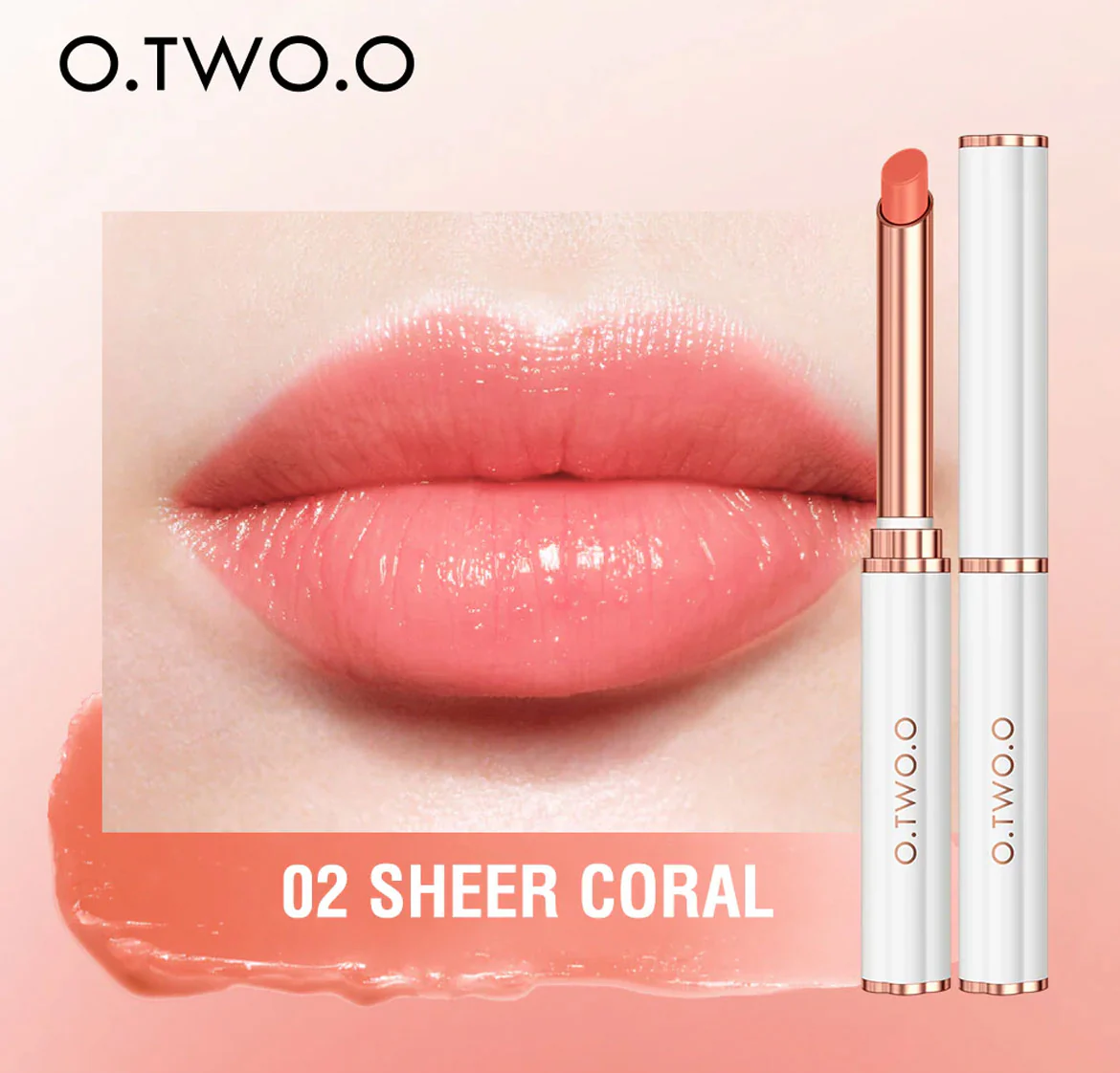 O.TWO.O Most Color Changing Lip Balm 02 Sheer Coral - Image 2