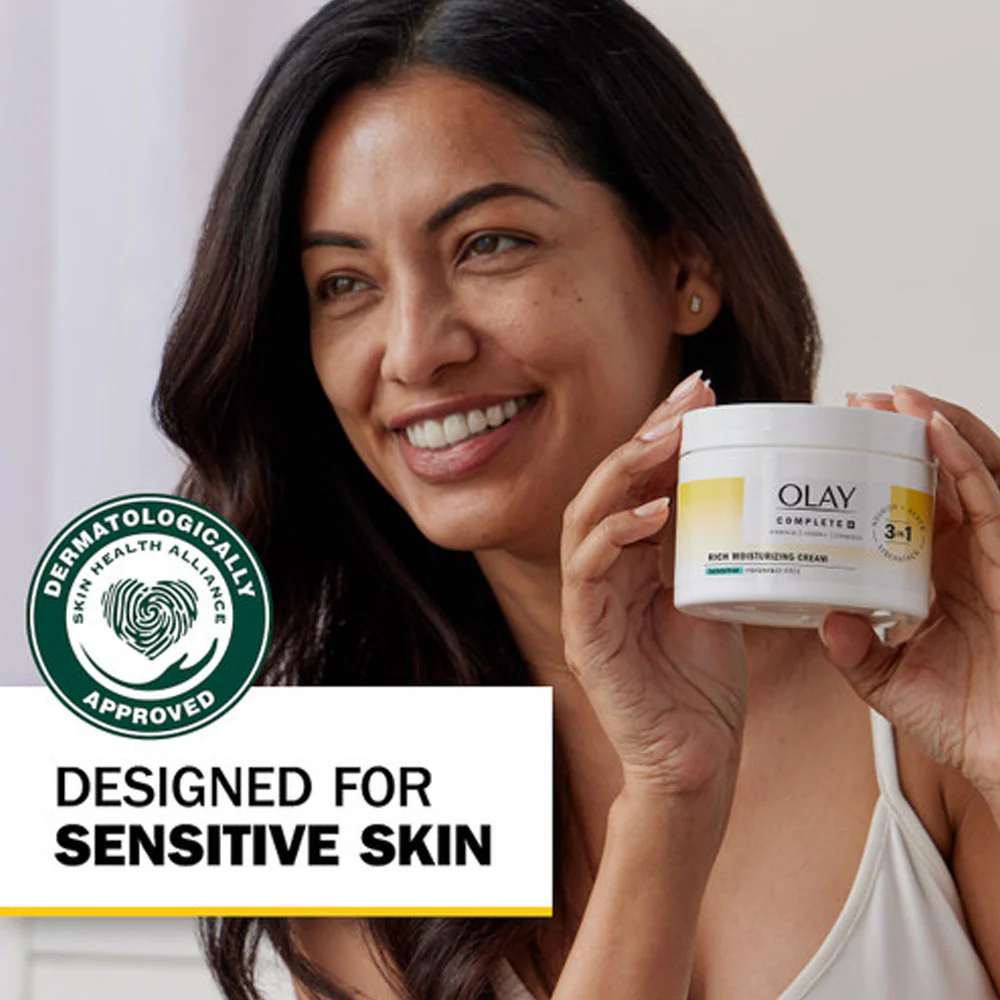 Olay Rich Moisturizing Cream Nourish Renew Strengthen 3-In-1 241g - Image 5