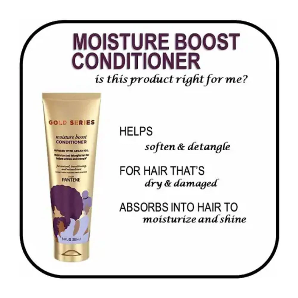 Pantene Gold Series Conditioner Moisture Boost Infused With Argan Oil 250ml - Image 3