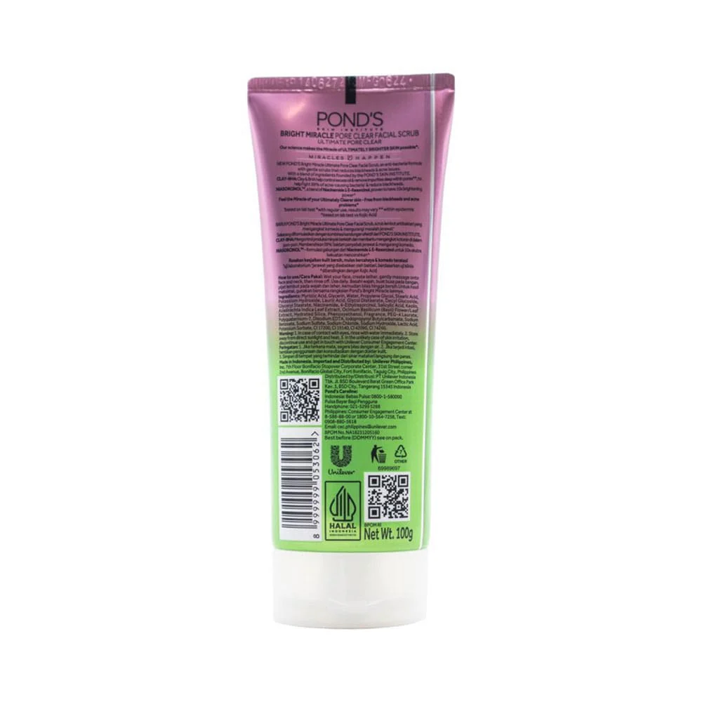 Ponds Facial Scrub Bright Miracle Ultimate Pore Clear 100g - Image 2