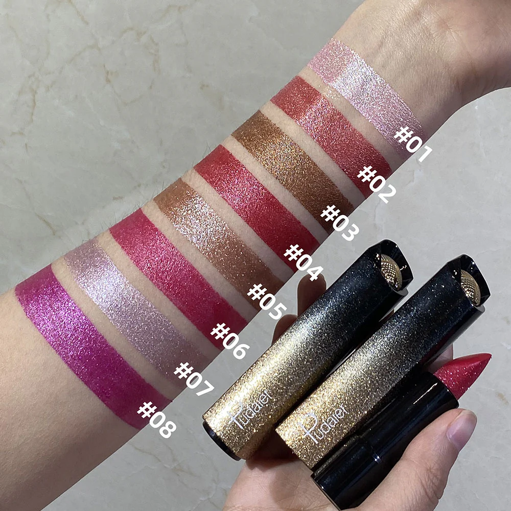 Pudaier Perma Shine Diamond Lipstick 8 Enchanted Violet - Image 2
