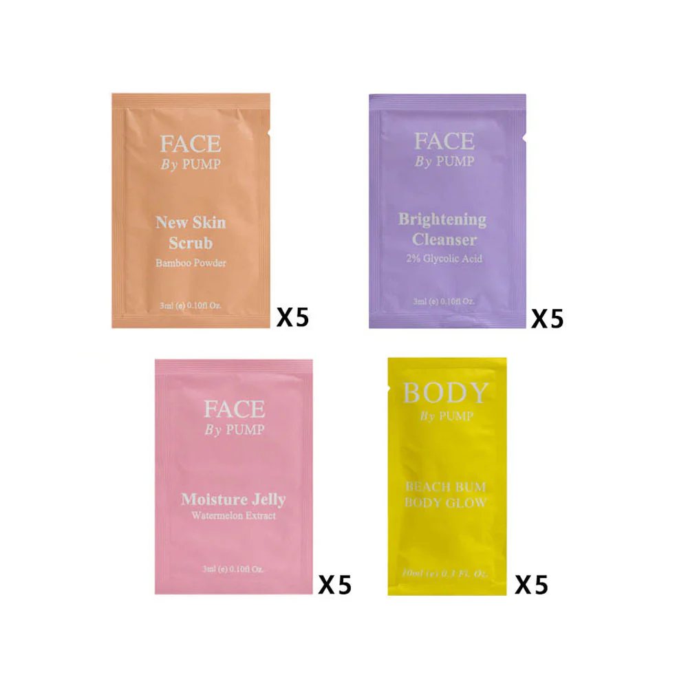 PUMP Skincare 5x Sample Pack - 20 items 3ml each - Image 2